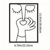 Line art illustration of a hand forming a prayer gesture within a square frame.