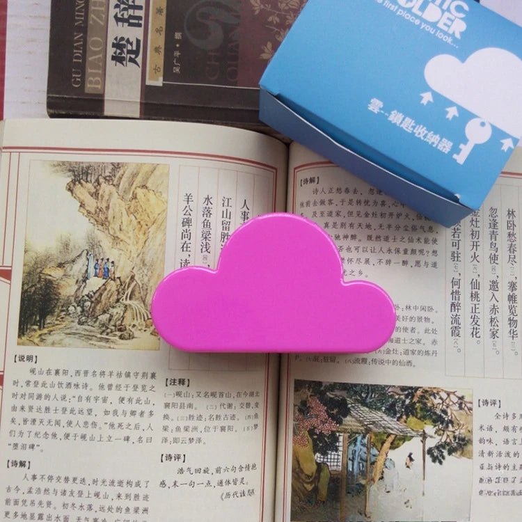 A pink magnetic cloud key hanger product box with a gold key detail.