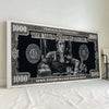 Impresión enmarcada de un billete de la Reserva Federal de $1000 con un personaje de los Estados Unidos