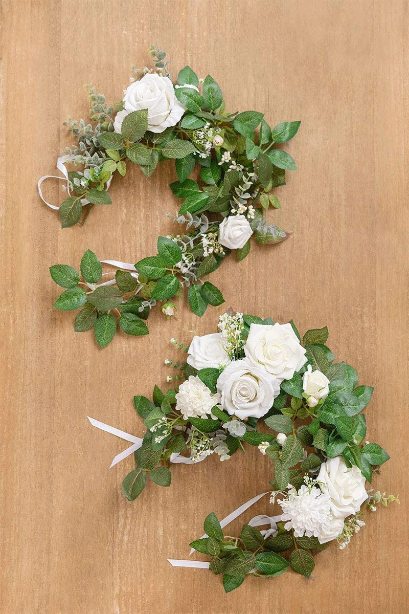 White Dahlia Artificial Flowers with Stems – 25-Piece Set for Wedding & Event Decor