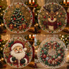 Christmas pearl diamond painting suncatcher kit featuring a festive Christmas tree design with a metal chain.