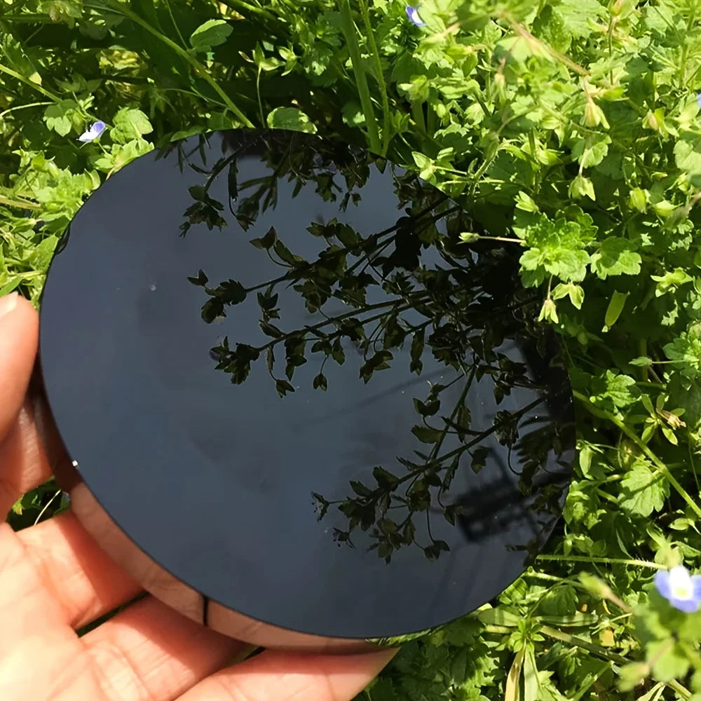 Polished Obsidian Mirror for Meditation & Crystal Displays