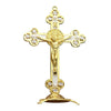 Golden Crucifix Figurine with Enamel Accents