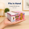 A hand holds a compact bundle of traditional joss paper hell bank notes for ancestral worship.