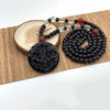 Amitabha Buddha Carved Obsidian Pendant Necklace