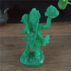 Jade Green Hanuman Statue – Resin Hindu Monkey God Figurine for Home Decor