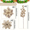 Glitter Christmas Berry & Flower Bouquet Ornaments (Set of 18)