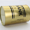 A gold-colored metal piggy bank labeled BANK with a value of 500,000.