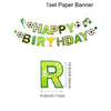 A set of paper banner spelling out HAPPY BIRTHDAY with soccer ball decorations.