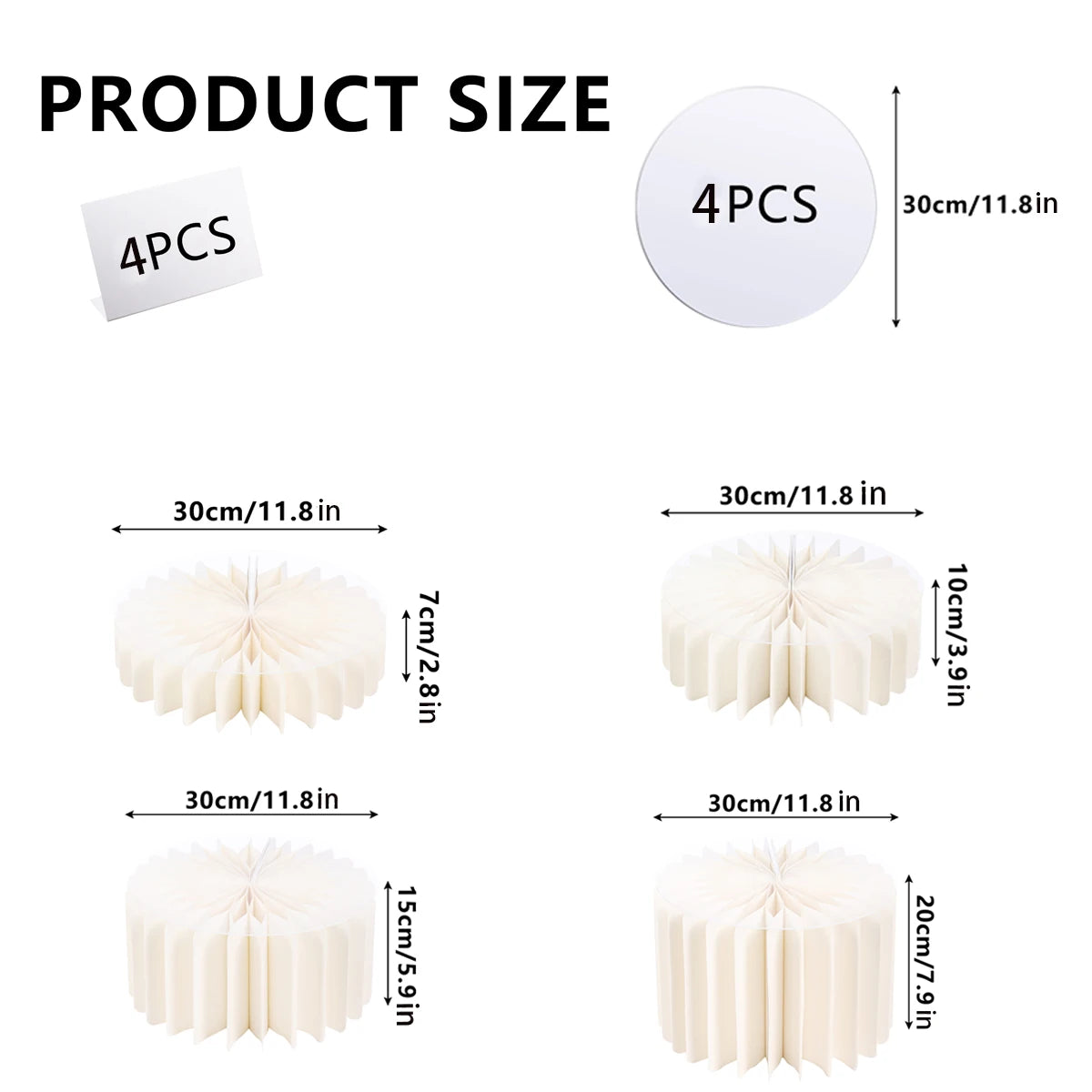 Quatre supports de nourriture en acrylique blanc de différentes hauteurs et quantités pour exposition buffet
