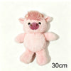 A pink West Highland Calf plush toy with a fluffy mane and sweet expression.