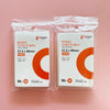 A pair of clear plastic bags containing 50 hard card sleeves for Pokemon games.