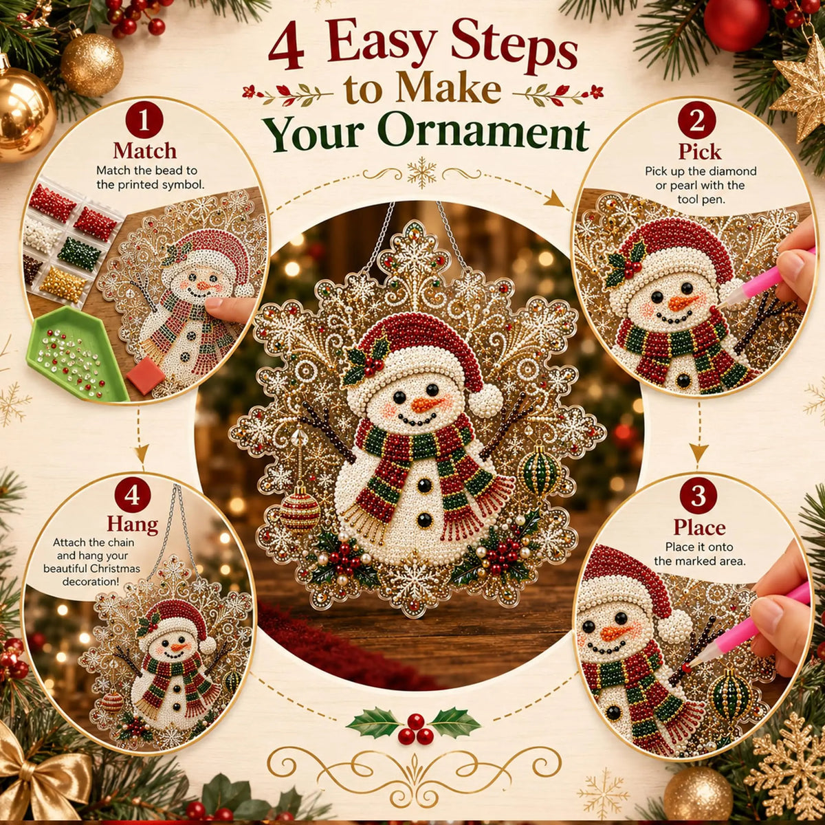 Santa Claus Pearl Diamond Painting Kit – Festive DIY Craft for Adults