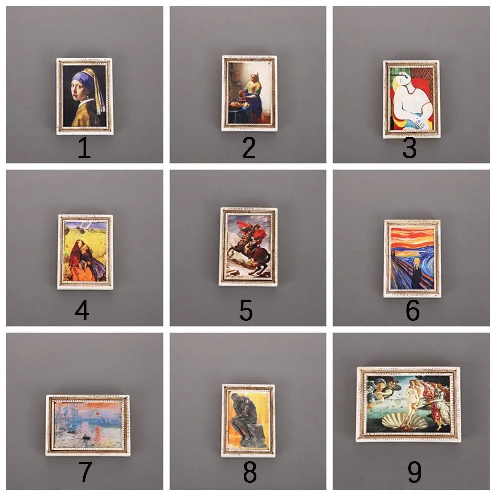 Nine framed paintings by Van Gogh displayed in a grid layout for decor
