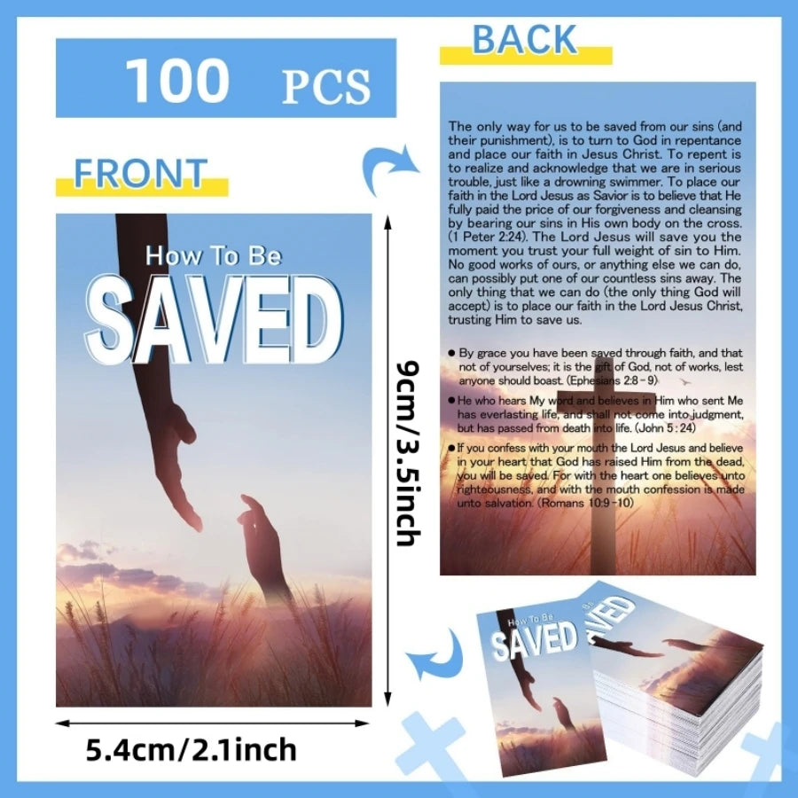 A set of 100 inspirational prayer cards featuring biblical verses and devotion themes.
