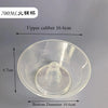 A clear plastic cup with a 16.6cm upper caliber and a 10.6cm bottom diameter.