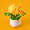 Handmade Crochet Sunflower in Pot – Decorative Knitted Artificial Plant