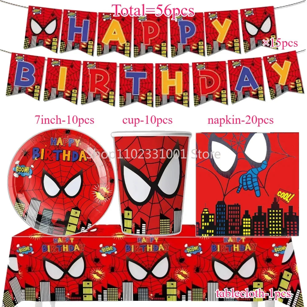 Superhero Birthday Party Tableware and Decoration Kit