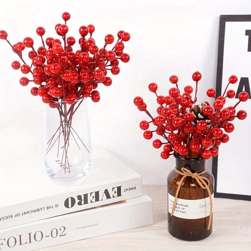 Set of Red Berry Branches for Holiday Wreaths & Centerpieces