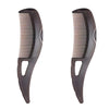 A pair of dark brown anti-dandruff scalp massage combs with anti-static bristles.