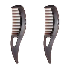 A pair of dark brown anti-dandruff scalp massage combs with anti-static bristles.