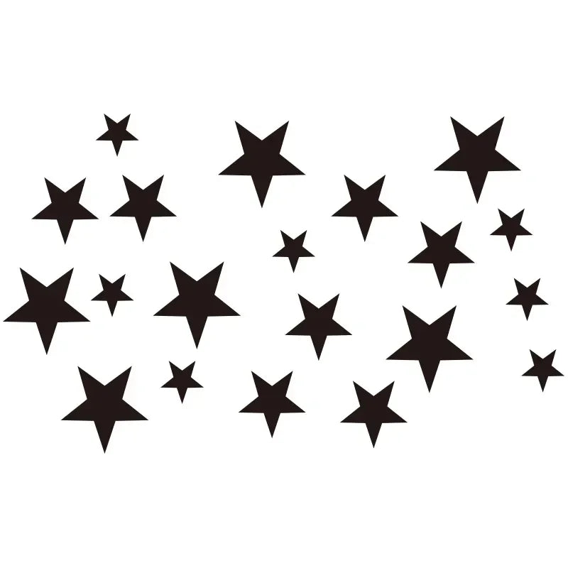 20-Piece Acrylic Moon & Star Wall Decals with 3D Mirror Finish