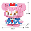 A pink and blue animal-themed building block model kit featuring a bear character.