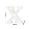 A white alphabet letter light shaped like the letter X with warm white LED illumination.