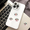 A white Apple Pencil case features festive Christmas wreath stickers for gift wrapping and card decoration.