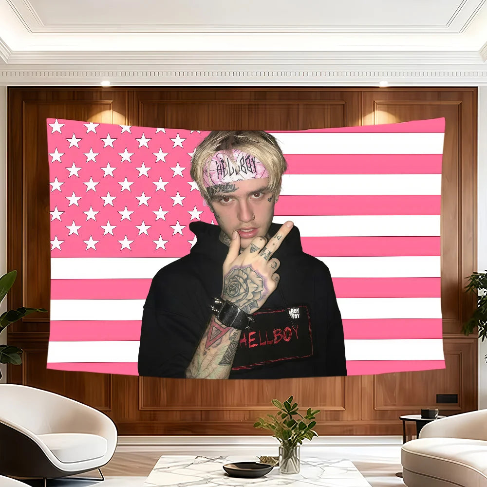 Lil Peep-Inspired Wall Tapestry — Large, Fade-Resistant Music Decor for Bedrooms & Studios