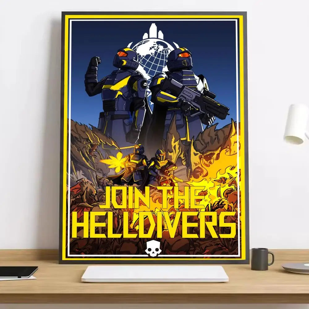 Helldivers II HD Canvas Art Print – Game-Inspired Wall Decor