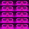 Ein Set fluoreszierender herzförmiger LED-Partybrillen in verschiedenen Farben und Stilen.