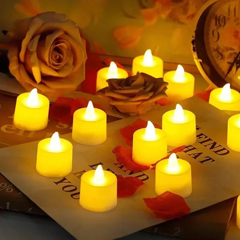 Flameless LED Tealight Candles with Warm Glow
