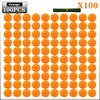 A sheet of 100 artificial orange marigold flowers with stems used for Day of the Dead decorations.