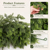 Artificial cedar garland featuring dense green foliage and plastic stems for holiday decor