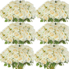 A bouquet of white artificial silk roses arranged in various clusters.