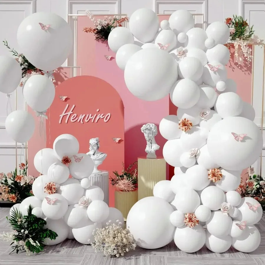 Matte White Balloon Variety Pack for Parties and Events