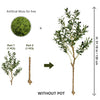 Artificial moss and olive tree branches shown as a plant without a pot for indoor decoration