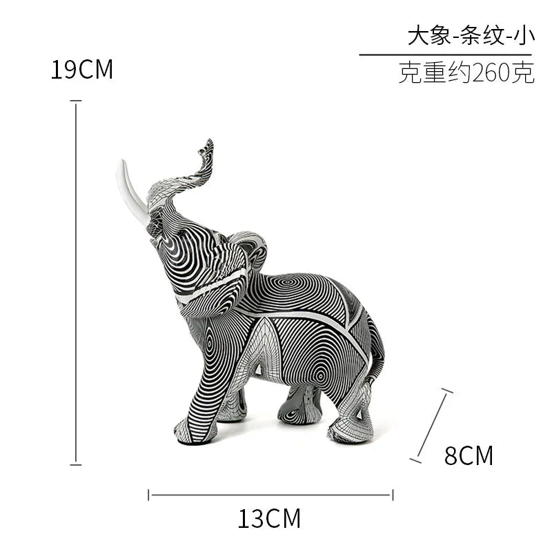 Colorful Elephant Resin Figurine for Home Decor
