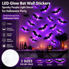 LED Glow Bat Wall Stickers in 3 sizes for Halloween party decoration