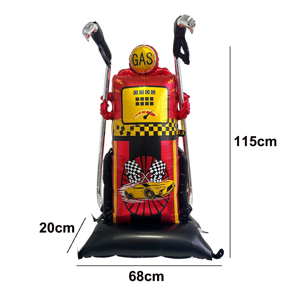 Race Car Birthday Party Balloon Decoration Set with Traffic Lights, Cones & Checkered Flags