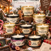 A collection of Evoduck Christmas night market scented candles in various tins and a gift box set.