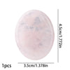 A smooth, oval-shaped pink natural stone bead used for jewelry and crafts.