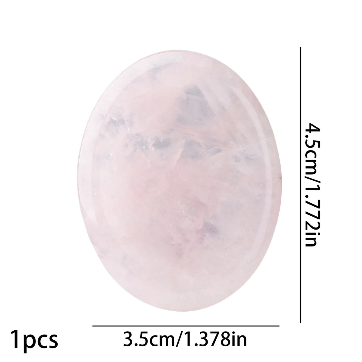 A smooth, oval-shaped pink natural stone bead used for jewelry and crafts.