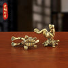 Antique Brass Frog and Turtle Figurine Set