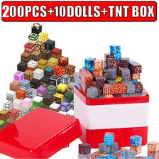 A box of 200 pieces of TNT magnetic building blocks with $10 and a red storage container.