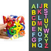 A set of colorful magnetic alphabet letters arranged in alphabetical order for educational play
