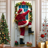 Merry Christmas Party Decoration Door Cover with Santa, Snowman & Reindeer Design