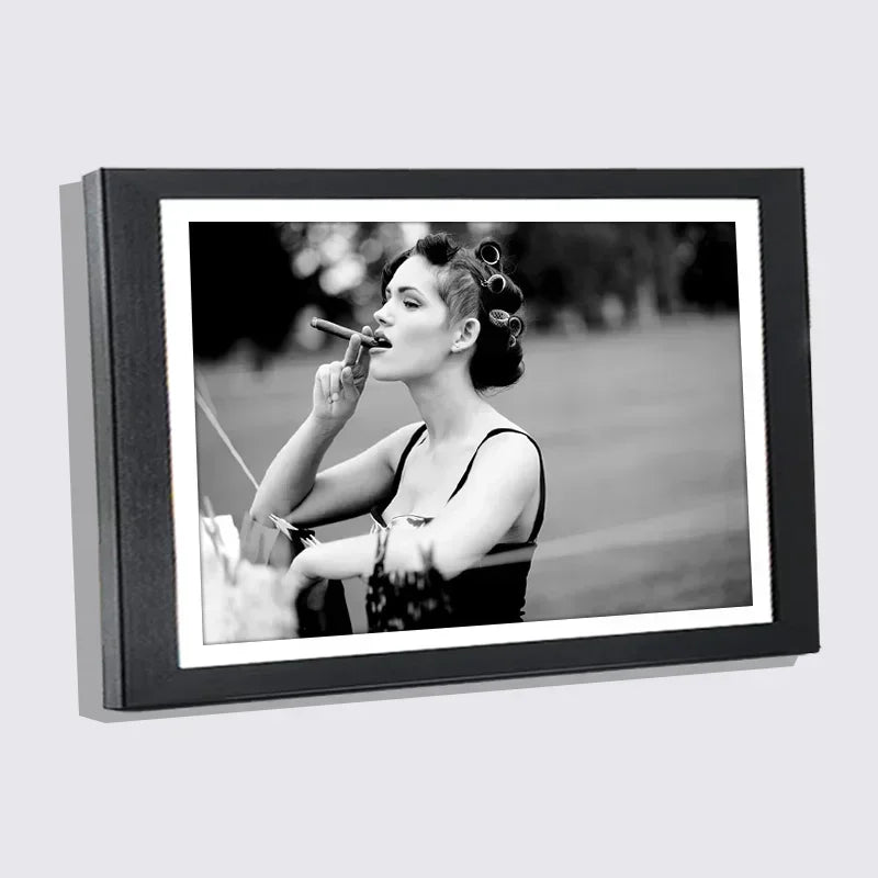 Elegant Wooden Picture Frame with Artistic Canvas Print