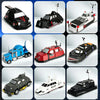 A collection of various scale models of the Storm Chaser Tornado Interceptor Armored Car featuring different vehicles and con